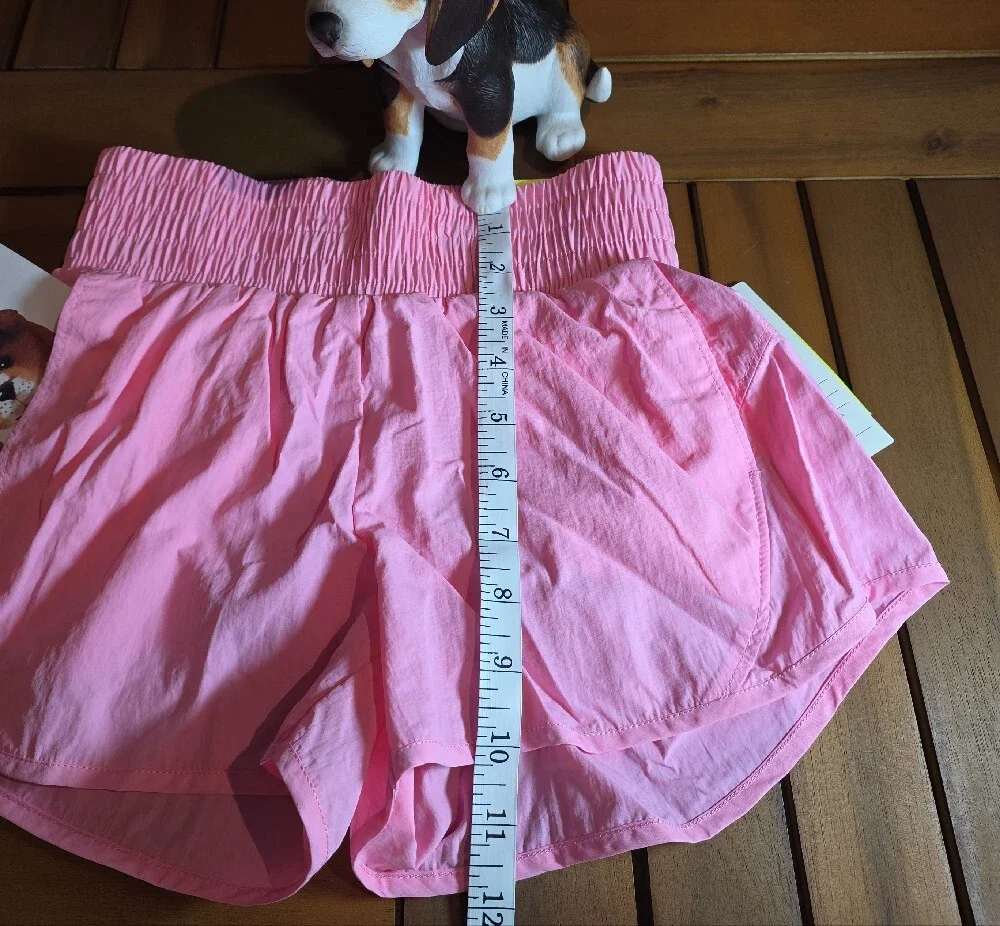 all in motion Girls' Light Pink Elastic-Waist Pull-On Shorts Small 6/7